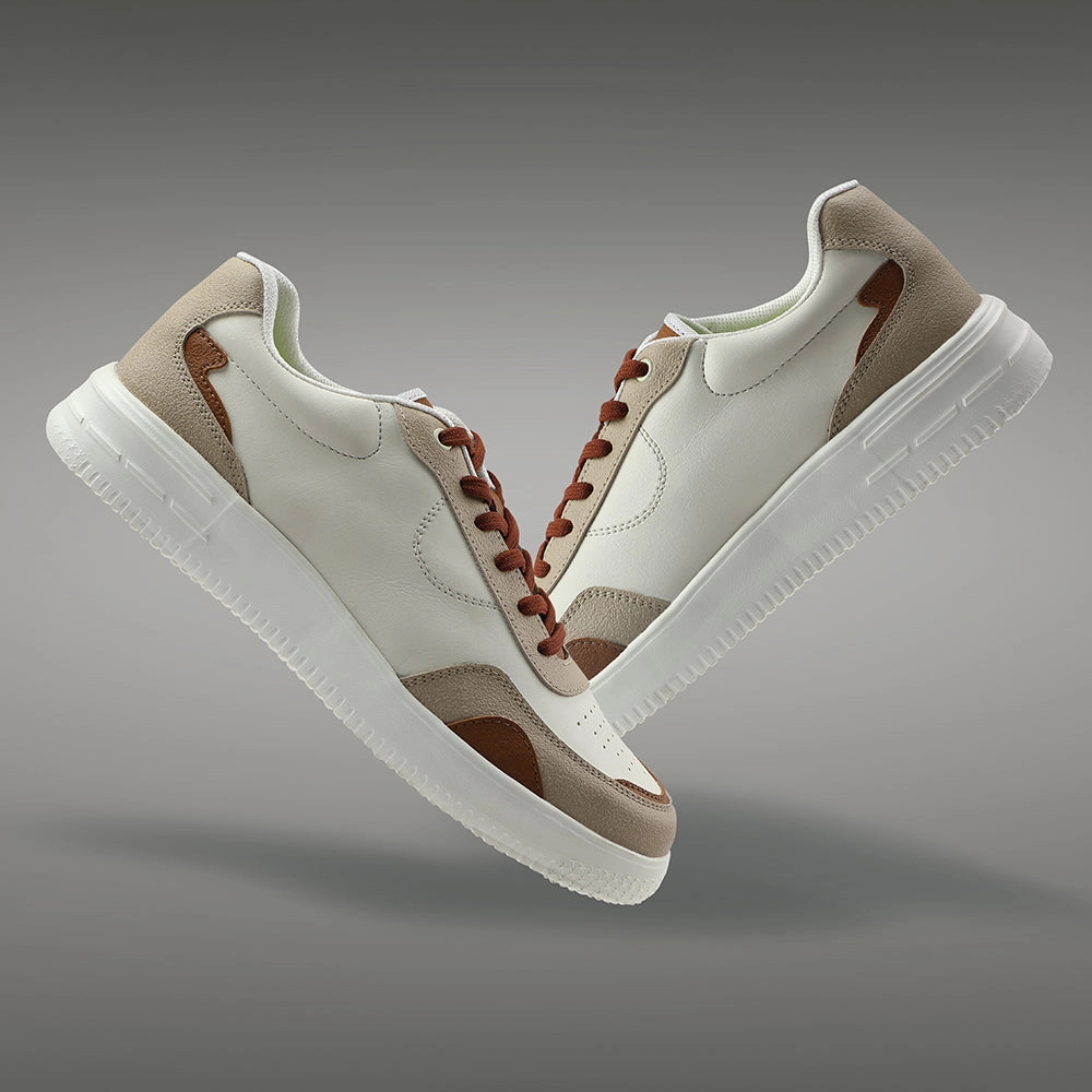 Leap7x Brown Casual Lacing Sneakers For Men AMAZER-3E By Liberty Sneakers Collection