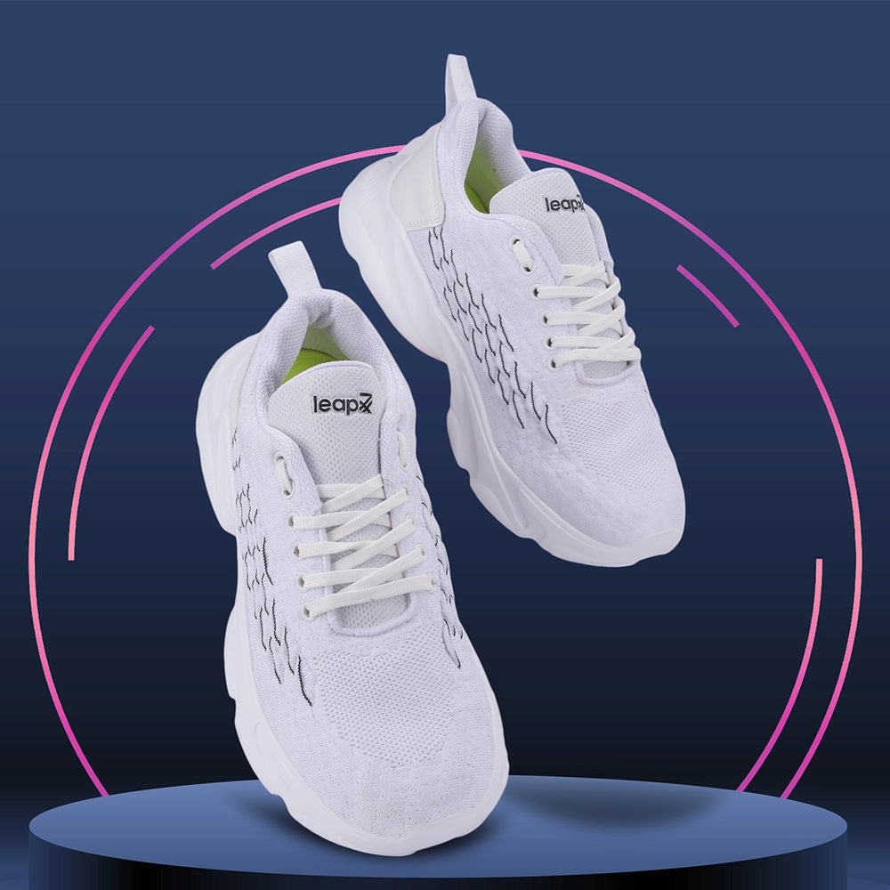 Leap7x Lacing White Casual Shoes For Men SAMUEL-1E By Liberty Pink And Teal Basketball Shoes