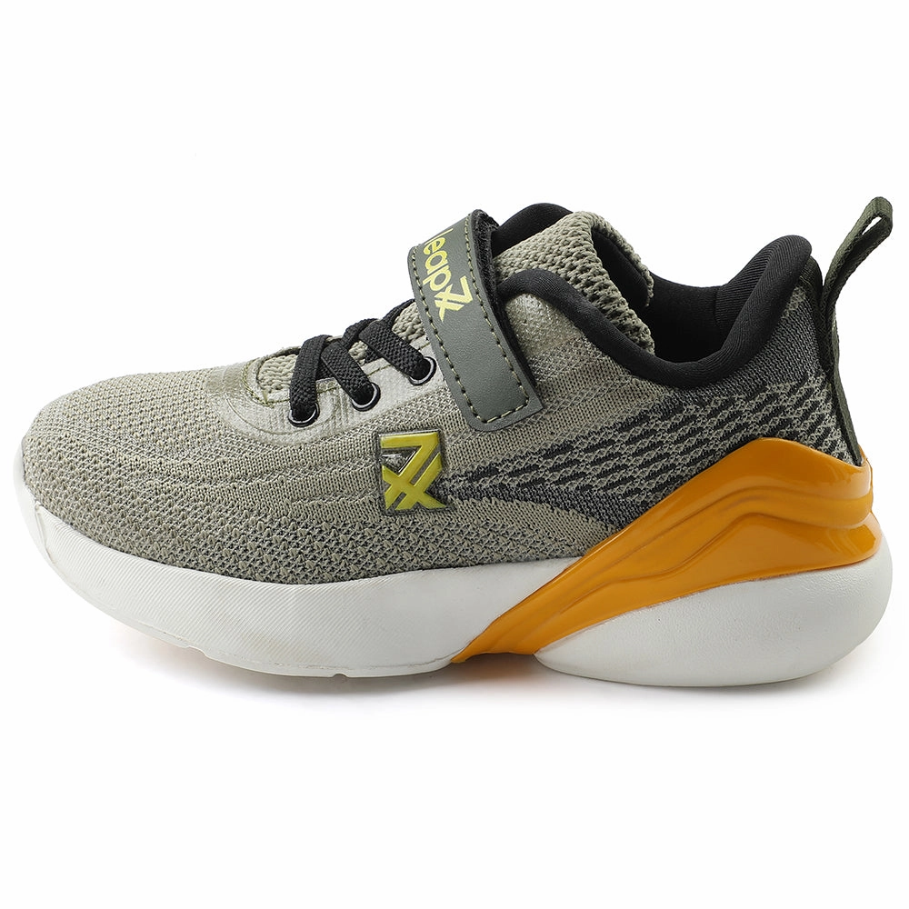 Best Running Shoes For Crossfit Leap7x Olive Green Sports Lacing Running Shoes For Kids COVER-02 By Liberty