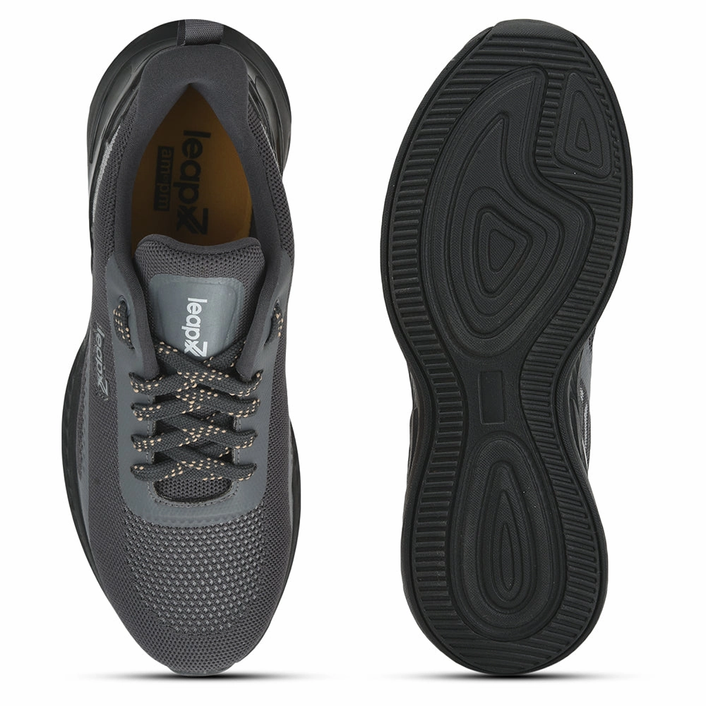 Leap7x Sports Lacing Shoe For Men ( Grey ) REVOLVE By Liberty Running Shoes For Runners