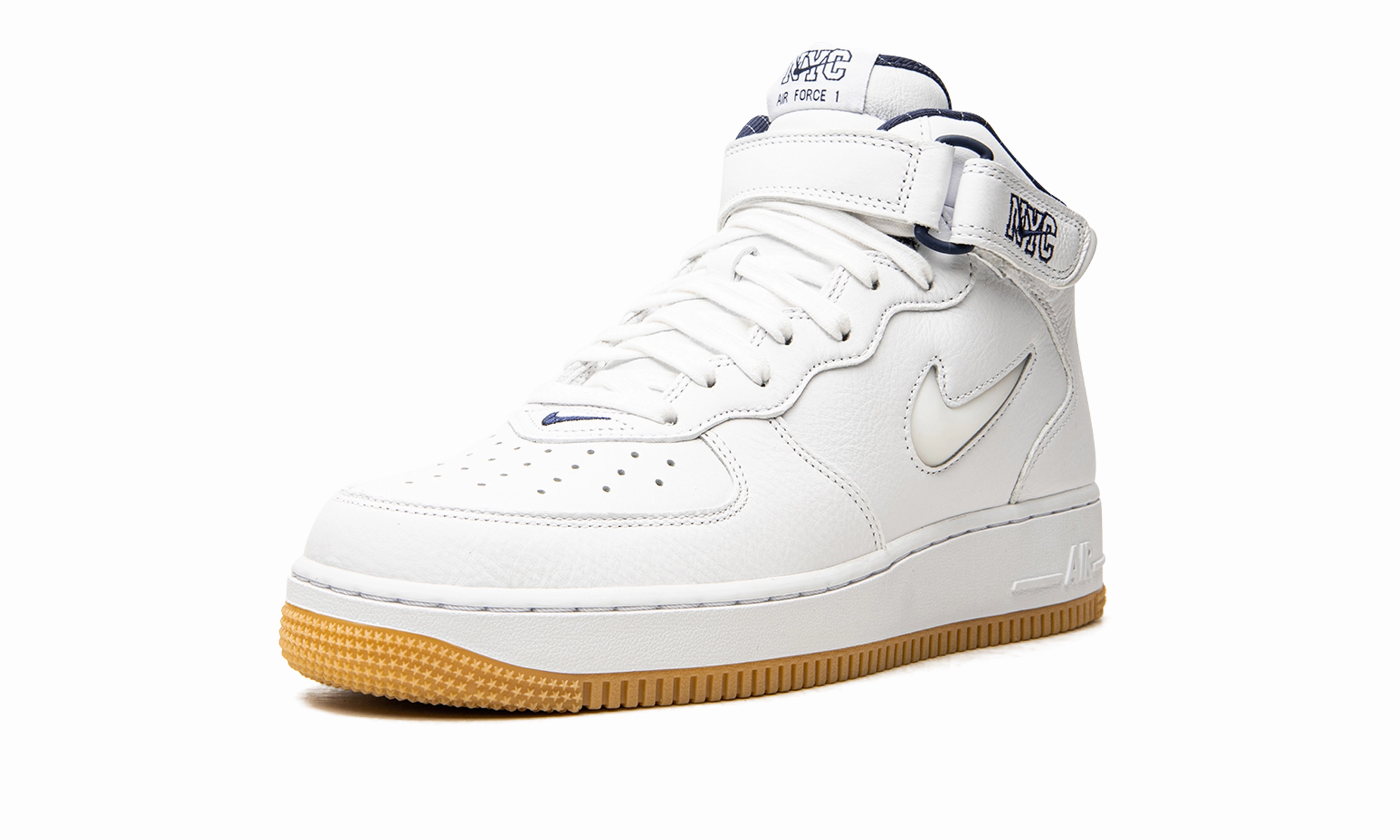 Custom Cortez Nike Shoe Air Force 1 Mid Jewel QS "NYC - Yankees"