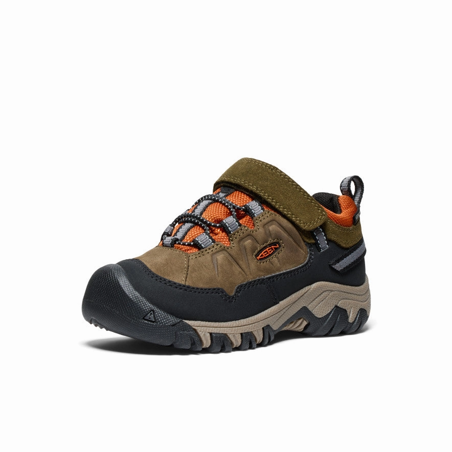 Made In Canada Hiking Boots Little Kids' Targhee IV Waterproof Hiking Shoe  |  Dark Olive/Gold Flame