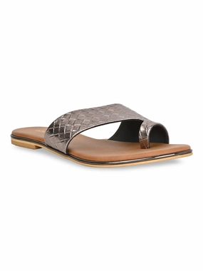 Rocia By Regal Gun Metal Women Casual Woven Flats Signature Flat Shoes