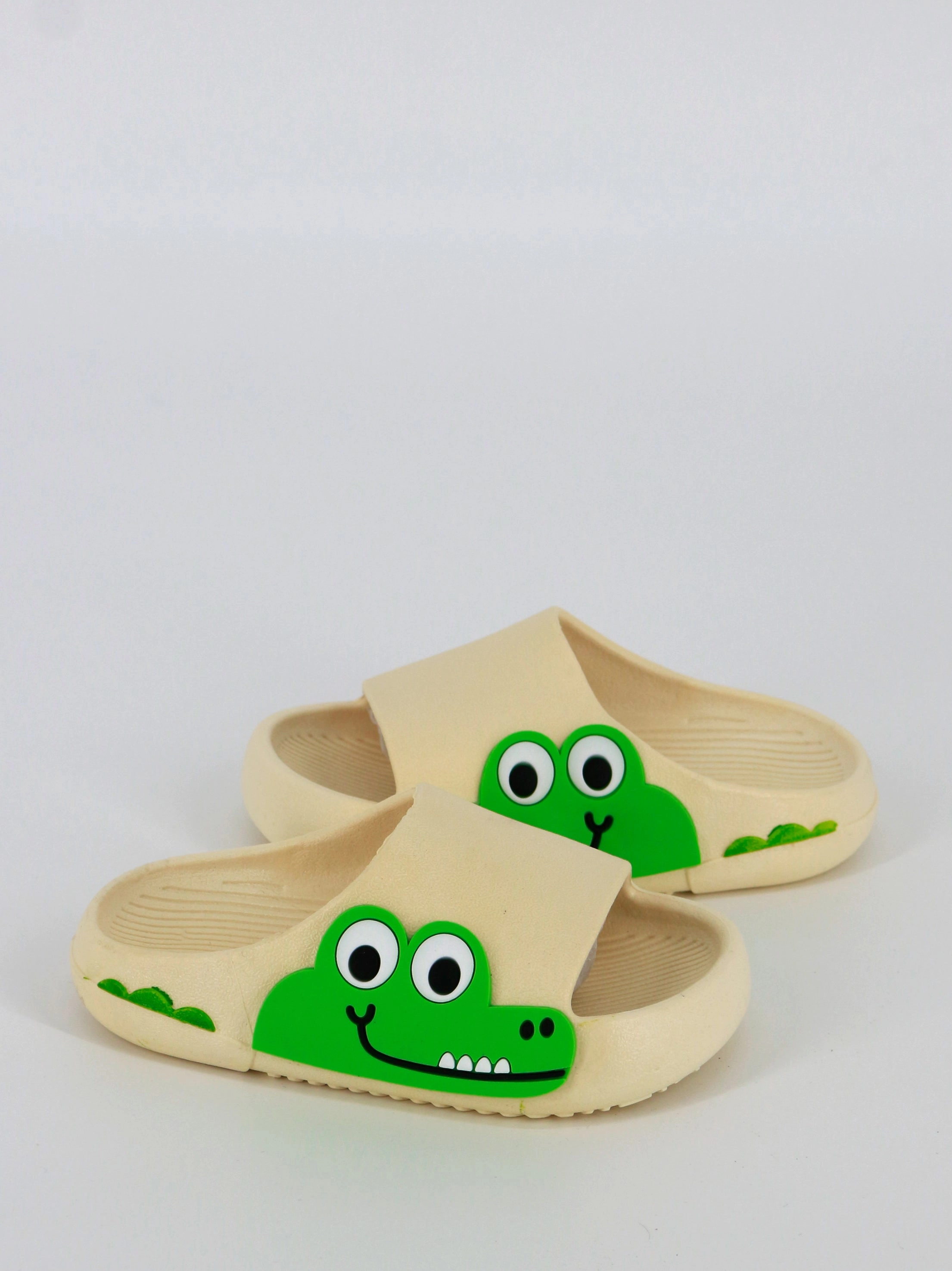Kids Boy Cartoon Crocodile Slippers Shoes,Beige Versace Bedroom Slippers