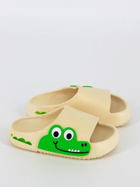 Kids Boy Cartoon Crocodile Slippers Shoes,Beige Pink Slide