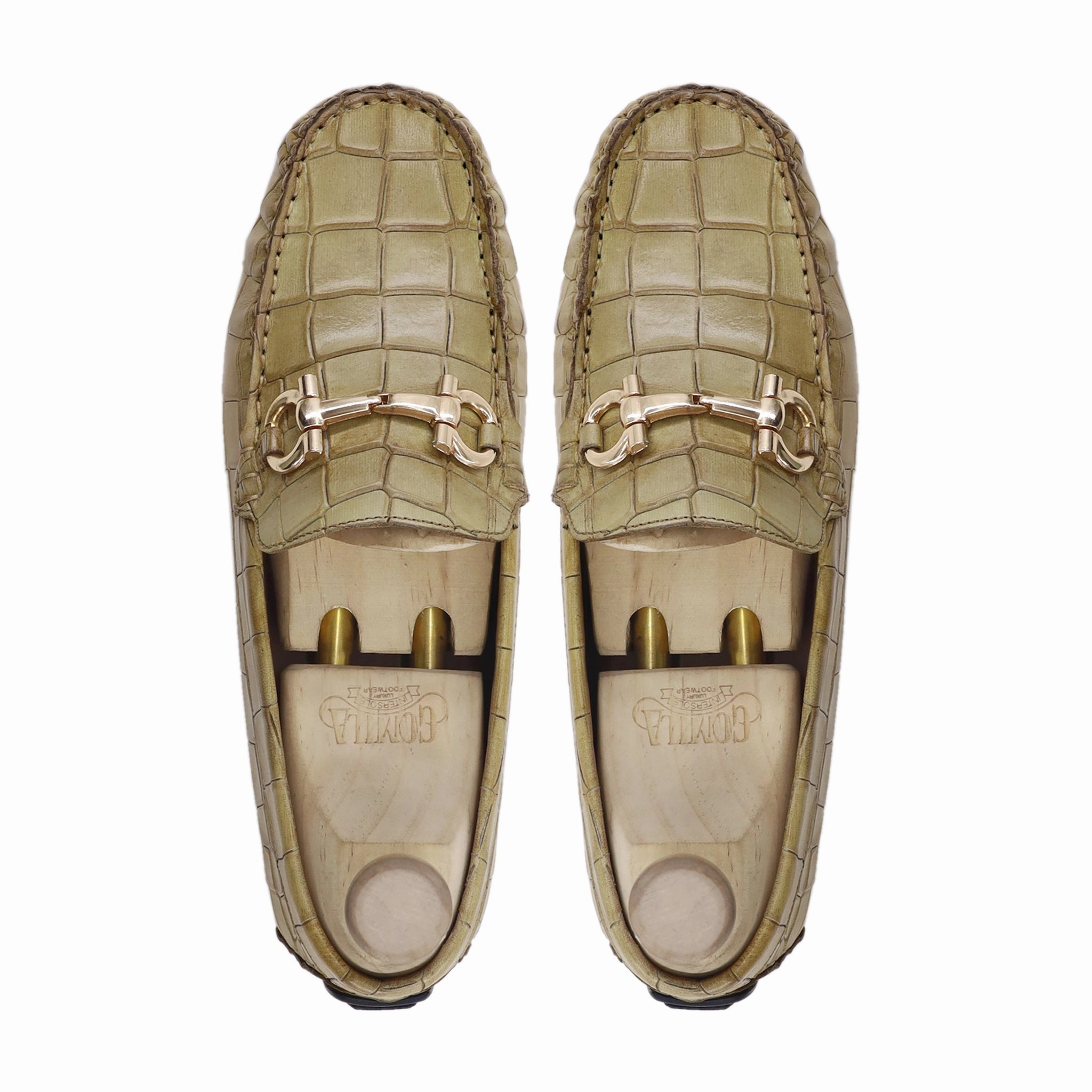 Macabre - Men's Light Yellow Calf Leather Driver Shoe Casual Balenciaga Shoes