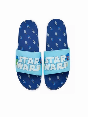 Slides Pure Kids Boy Graphic Printed Slippers,Blue
