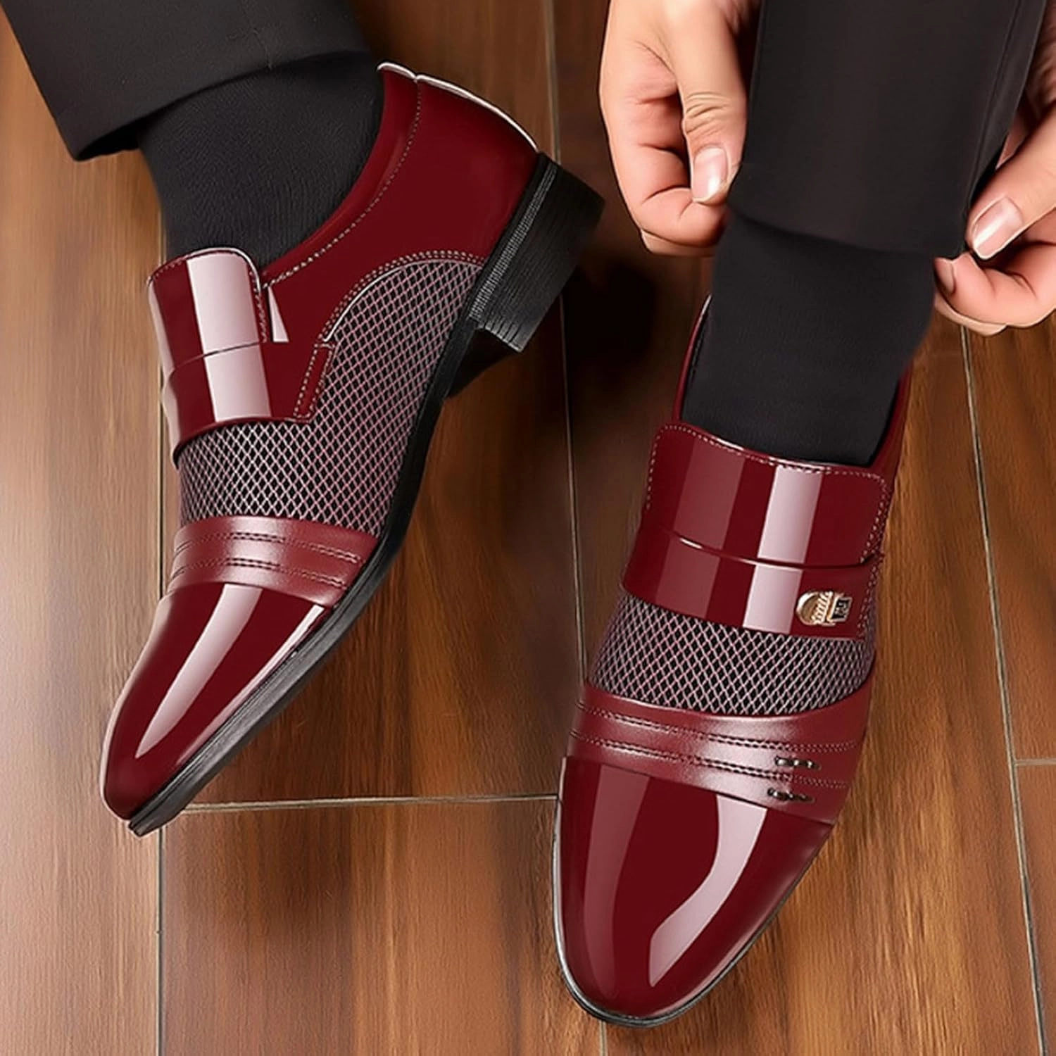 Men Leather Shoes Fashionable New Pattern Splicing Business Suit Comfortable Slip On Mens 2024 Boots Casual Men's Shoes Men S Casual Shoes For Achilles Tendonitis