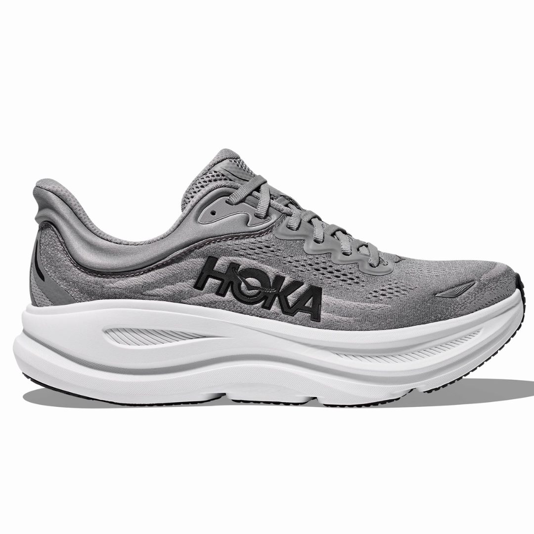Men's - Hoka Bondi 9 - Galactic Grey/Stellar Grey Basketball Shoes For Kids