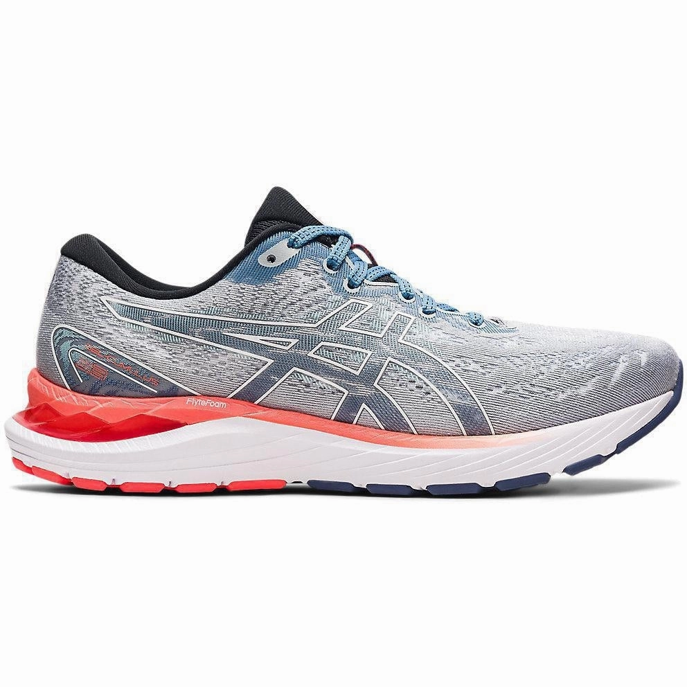 Men's Asics Gel-Cumulus 23, Piedmont Grey/White, 12.5 D Medium Best Asics Shoes For Walking And Running