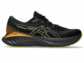 Asics Made In Japan Running Shoes Men's Asics Gel-Cumulus 25 GTX, Black/Neon Lime, 10 D Medium