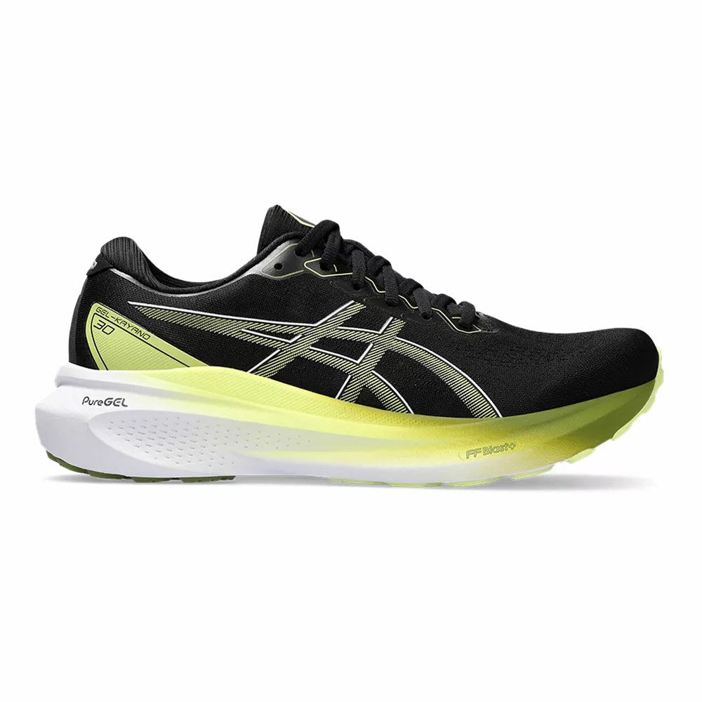 Men's Asics Gel-Kayano 30, Black/Glow Yellow, 13 4E Extra Wide Asics Running Shoes Store