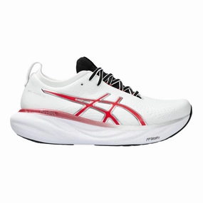 Men's Asics Gel-Nimbus 25 Anniversary, White/Classic Red, 10 D Medium Asics Gel Nimbus 22 Running Shoes
