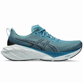 Men's Asics Novablast 4, Blue Teal/Evening Teal, 15 D Medium Asics Motion Control Running Shoes