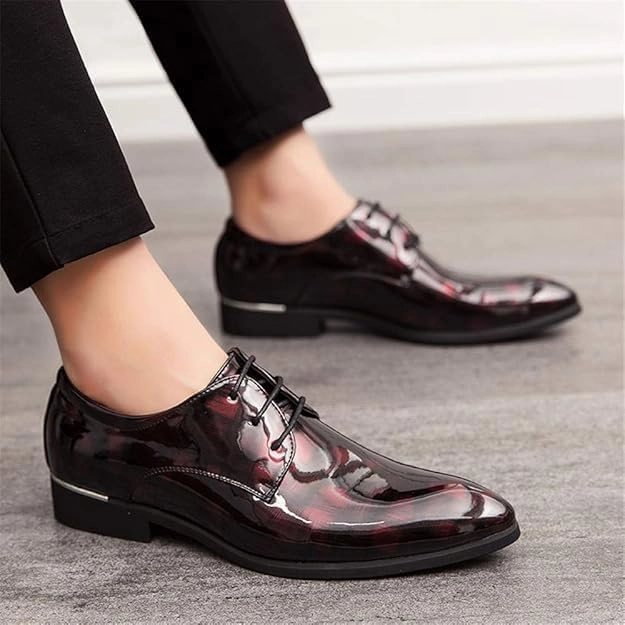 Men's Casual Leather Oxford Shoes Business Work Driving Casual Shoes Walking Shoes Fashion Boat Patent Leather Shoes Best Shoes For Casual Wear