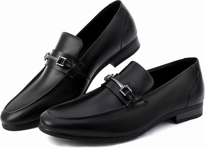 Loulou Loafers Men's Dress Penny Loafers, Mens Business Formal Leather Loafer Shoes