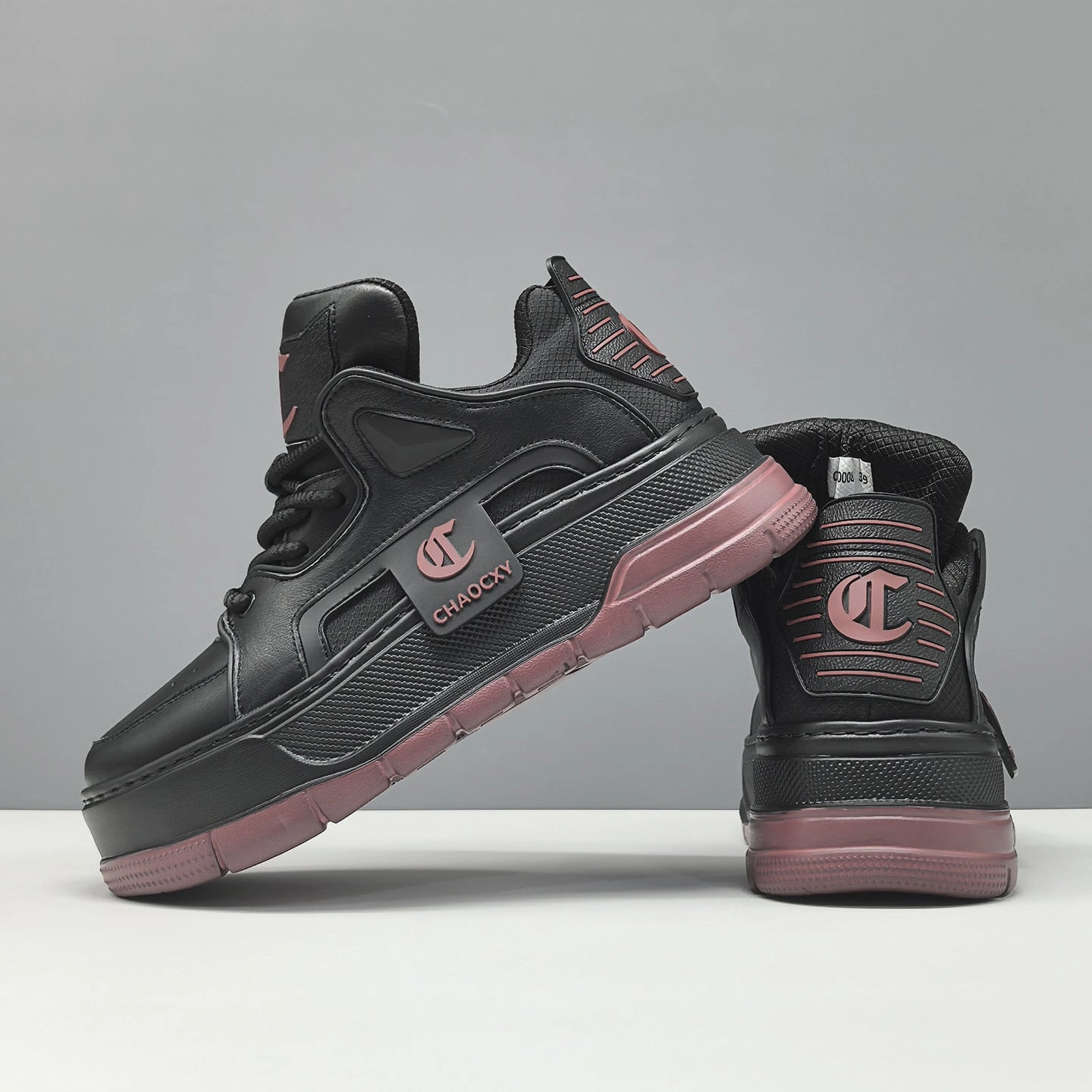 Highest High Heels Ever Men's Fashion Breathable Leather High Top Sneakers