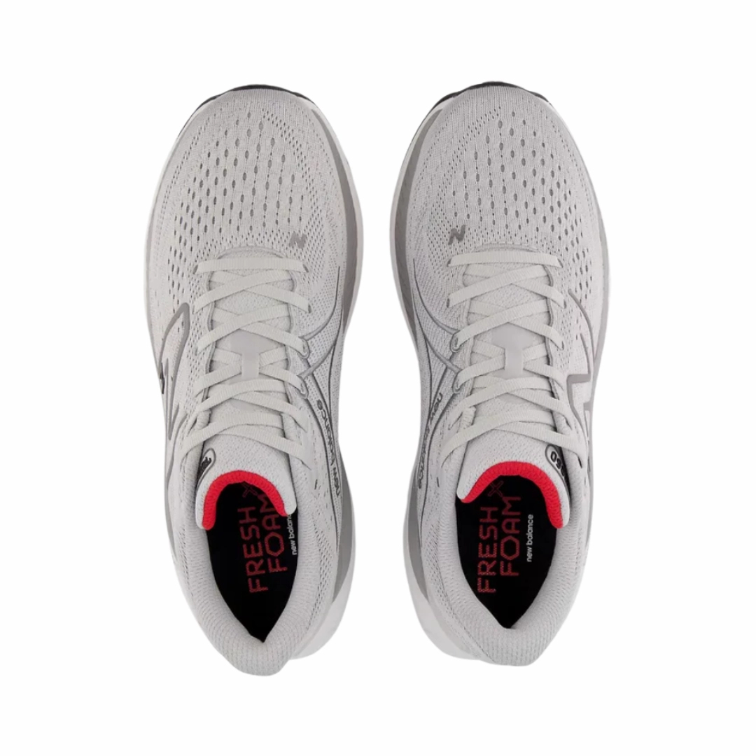 Flat Bottom Gym Shoes Men's Fresh Foam x 860v13 - Light Aluminum with True Red and Black (D Width)