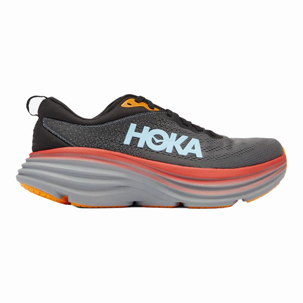 Men's Hoka Bondi 8, Anthracite/Castlerock, 12.5 D Medium Shoes Left Side Hurts