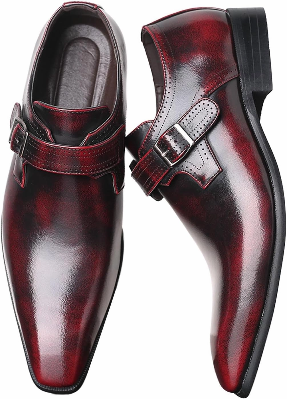 Men's Leather Dress Shoes Casual Slip-On Loafer Shoe Black Plain Oxford Footwear Workout Wedding Party Dressy Casual Goth Shoes