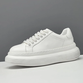 Fake Sneakers Men's Minimalist Quilted Leather Thick Soled Casual Sneakers