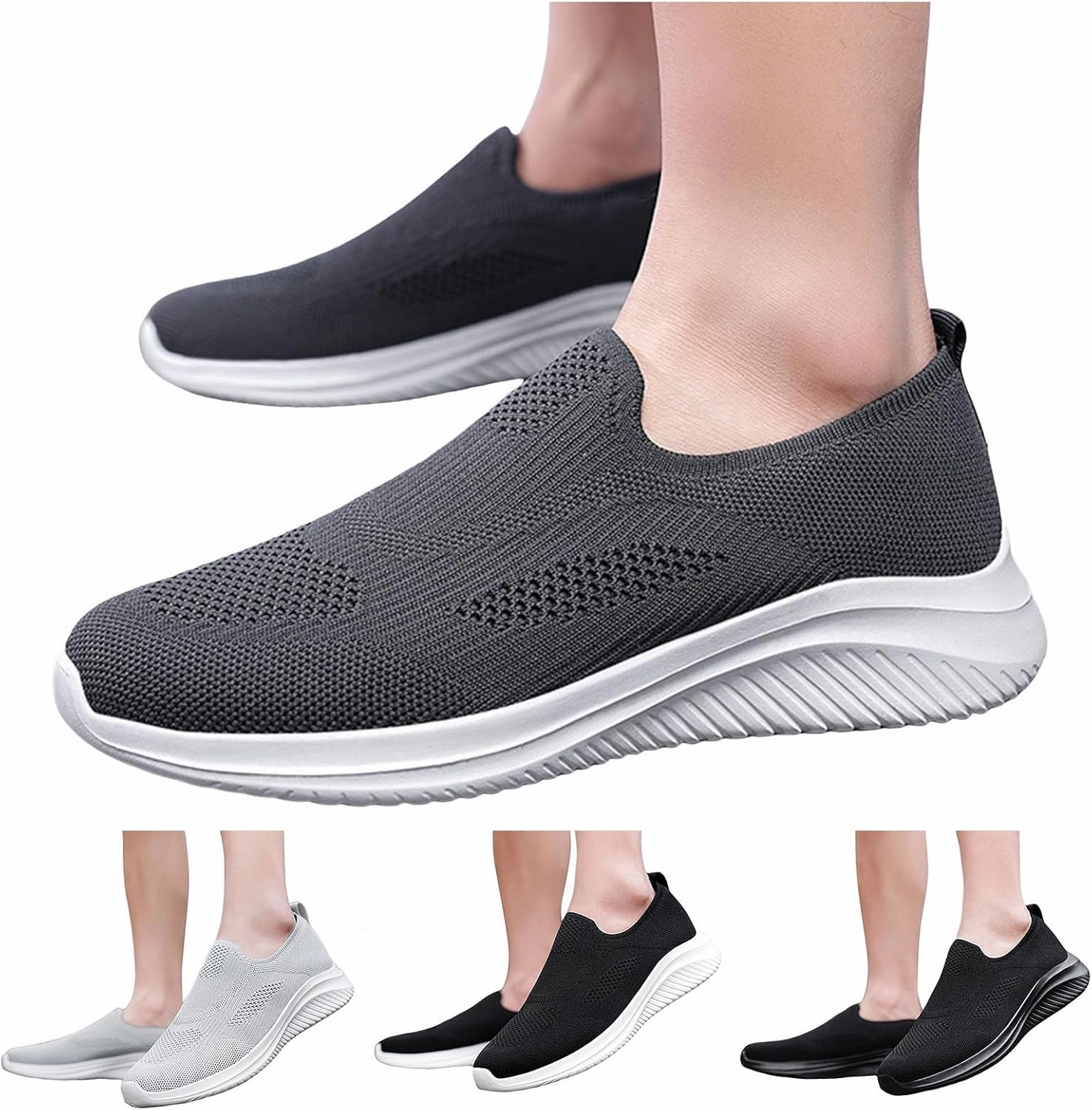 Running Shoes Without Shoelaces Men??S Sneakers Walking Shoes Men Comfortable Slip On Sneakers Men's Athletic Shoes Men Tennis Shoes Sneakers Sport Shoes