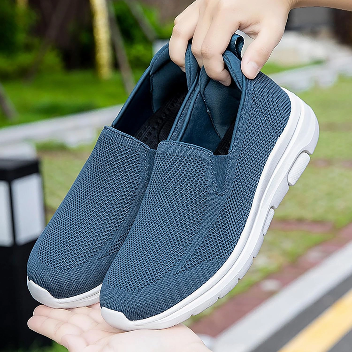 Running Shoes For Overpronation And Flat Feet Men's Tennis Shoes Mens Running Shoes Slip-on Walking Sneakers Lightweight Breathable Casual Soft Sole Sports Shoes
