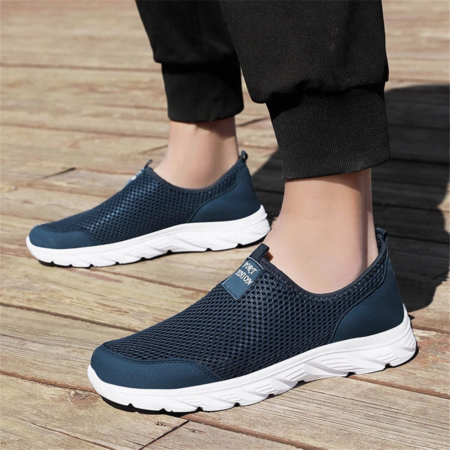 Heel Lock Running Shoes Men's Walking Sneakers Mens Running Shoes Tennis Sneakers Slip On Athletic Breathable Sport Casual Comfortable Shoes