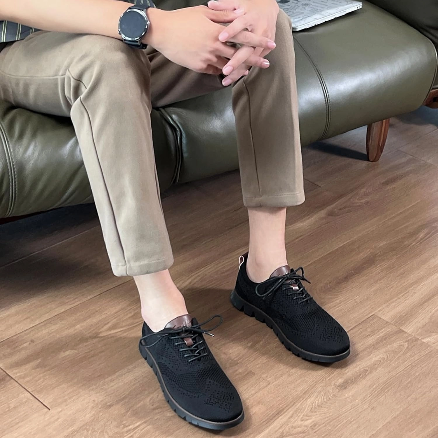 Slip-on Business Casual Shoes Men's Wide Casual Dress Shoes Business Casual Sneaker Shoes for Men