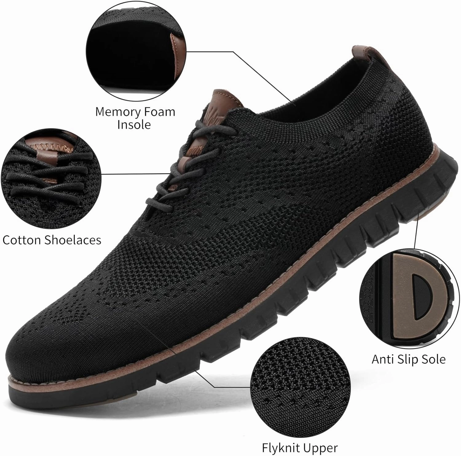 Men's Wide Casual Dress Shoes Business Casual Sneaker Shoes for Men Air Max Flyknit Venture Casual Shoes