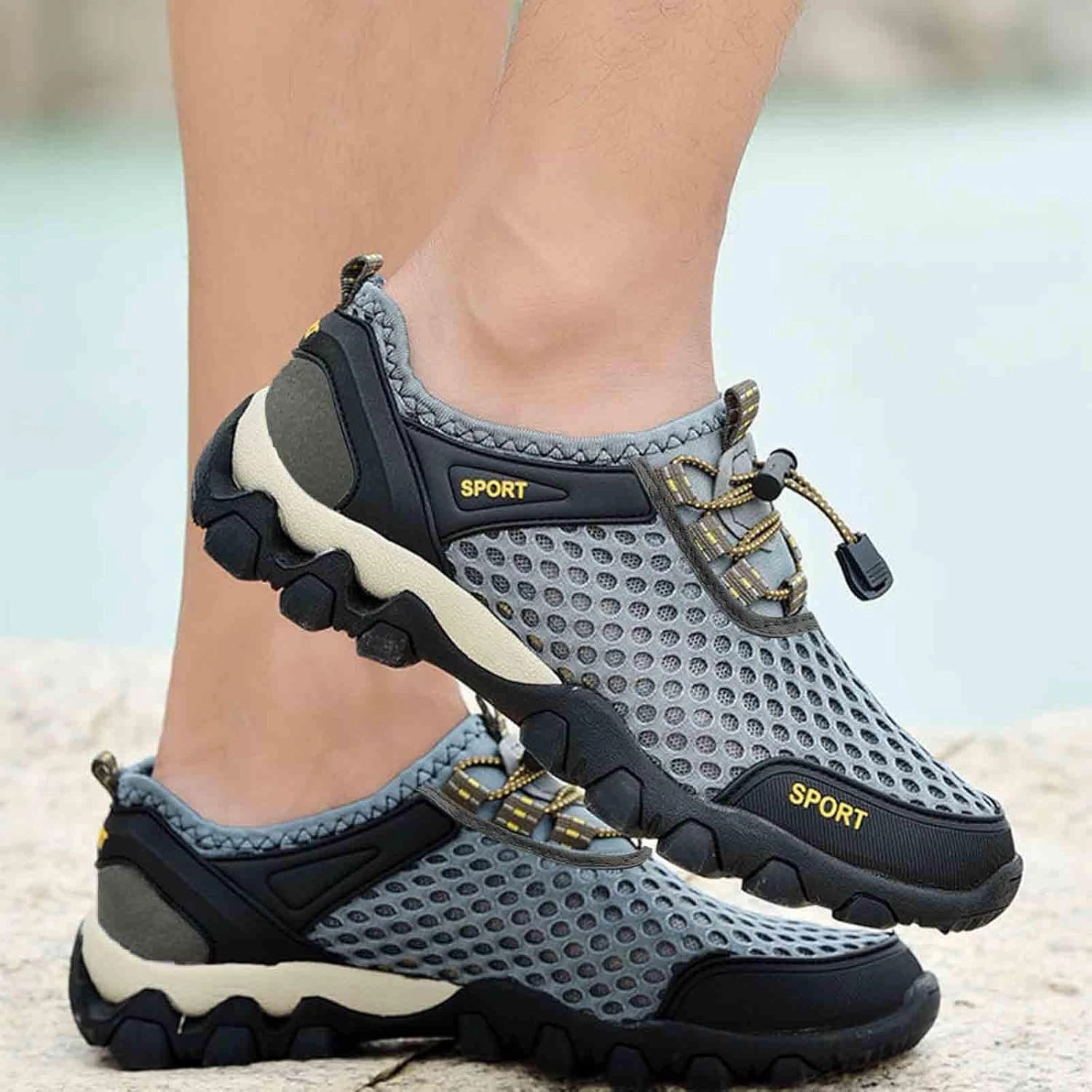 Men Summer Mesh Breathable Hiking Shoes Comfortable Walking Shoes Outdoor Travel Shoes Sneaker Rack for Men Bedroom Men Shoes Casual Shoe Trends Fall 2024