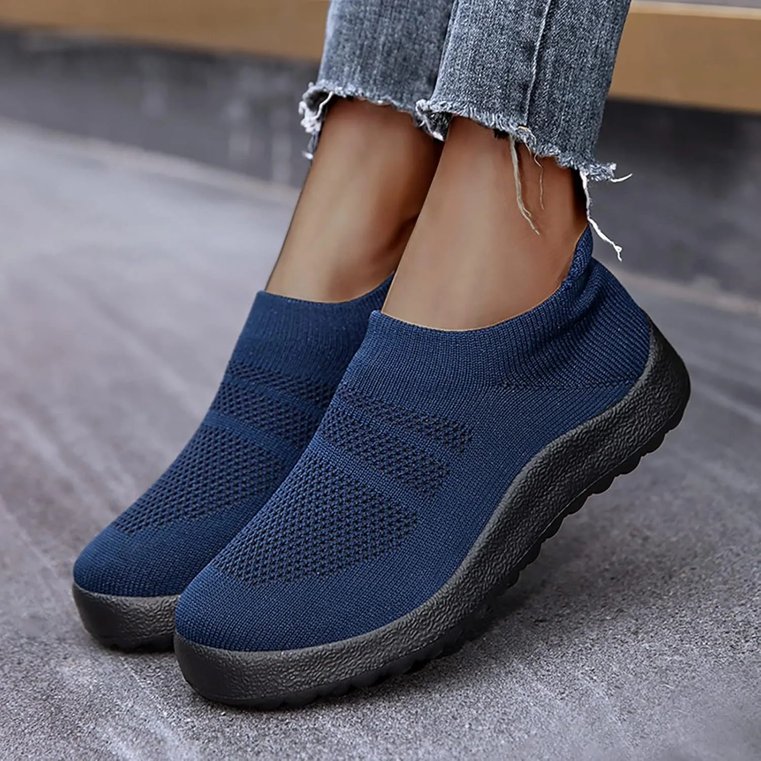 Mens Walking Shoes Mens Slip on Shoes Tennis Shoe for Men Shoe for Men Breathable Sport Sneaker Blk Sneakers