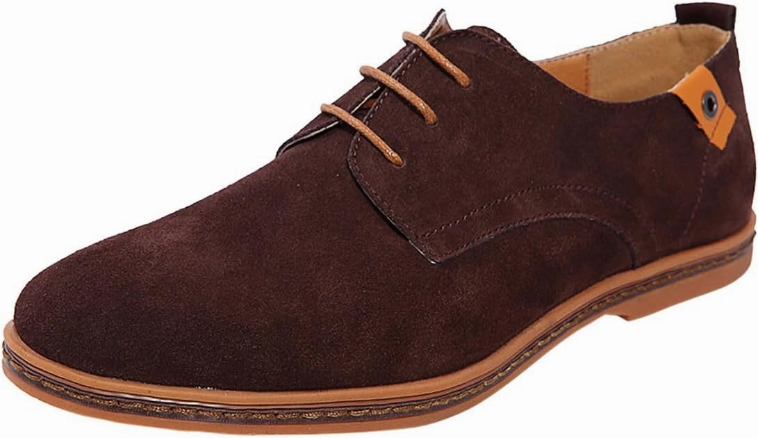 Mens Brown Dress Shoes Casual Oxford Business Shoe Leather Slip-on Loafer for Men Driving Office Outdoor Penny Comfort Stylish Footwear Casual House Shoes