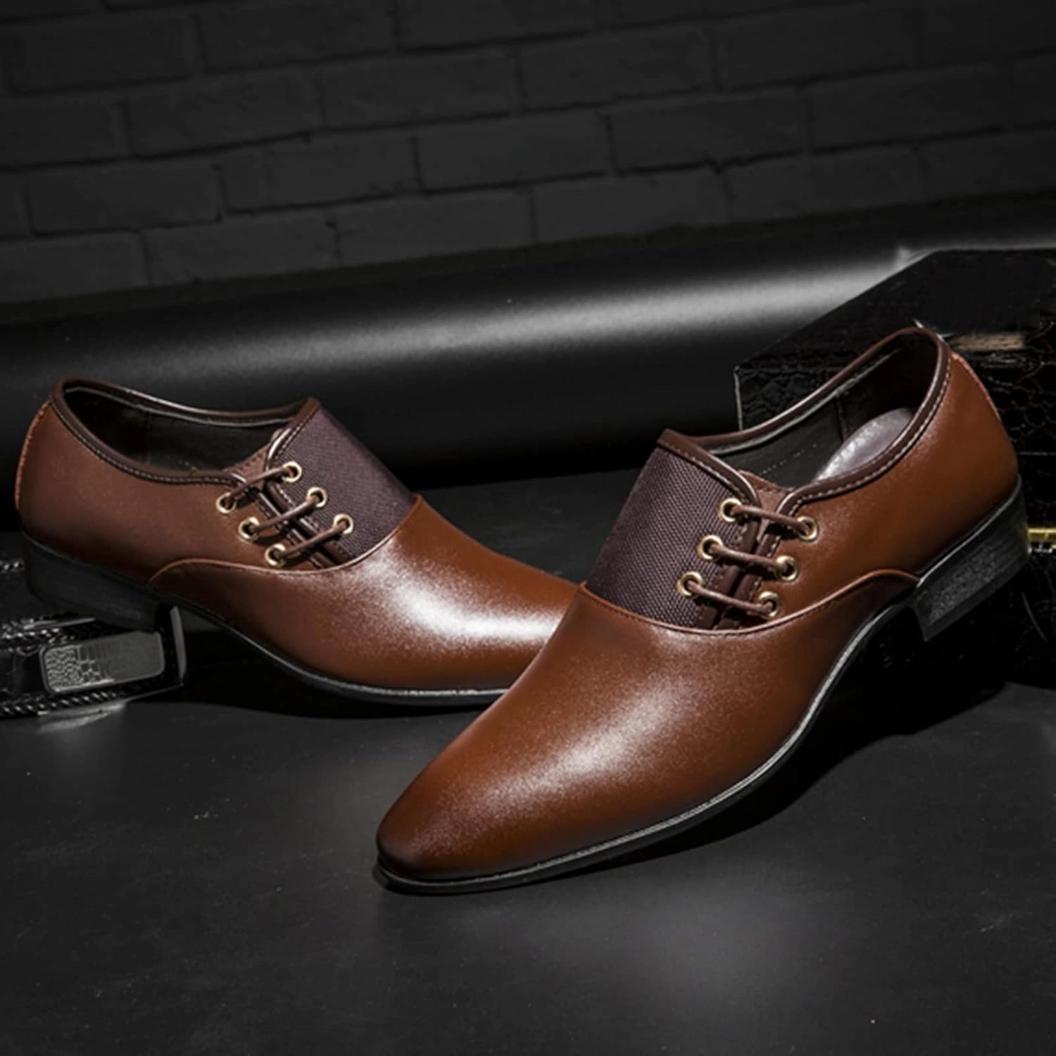 Mens Business Casual Oxford Shoes Classical Style Leather Shoes for Men Slip On PU Leather Low Rubber Sole Block Heel Work Men's Loafers Leather Wedding Party Dress Shoes P 6000 Casual Shoes
