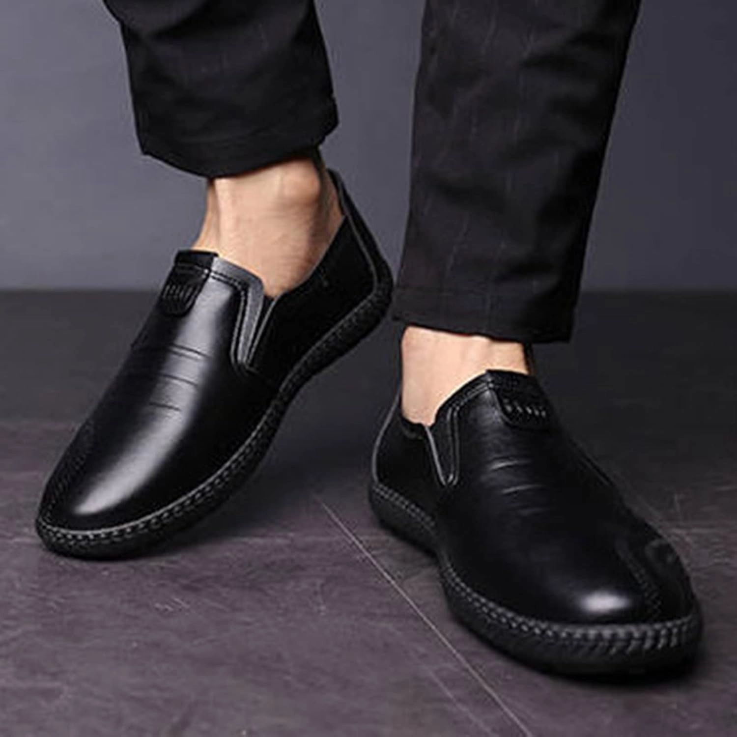 Mens Business Casual Shoes Wide Classical Style Leather Shoes for Men Mens Dress Shoes Loafers for Men Slip-Ons Casual Casual Coach Shoes