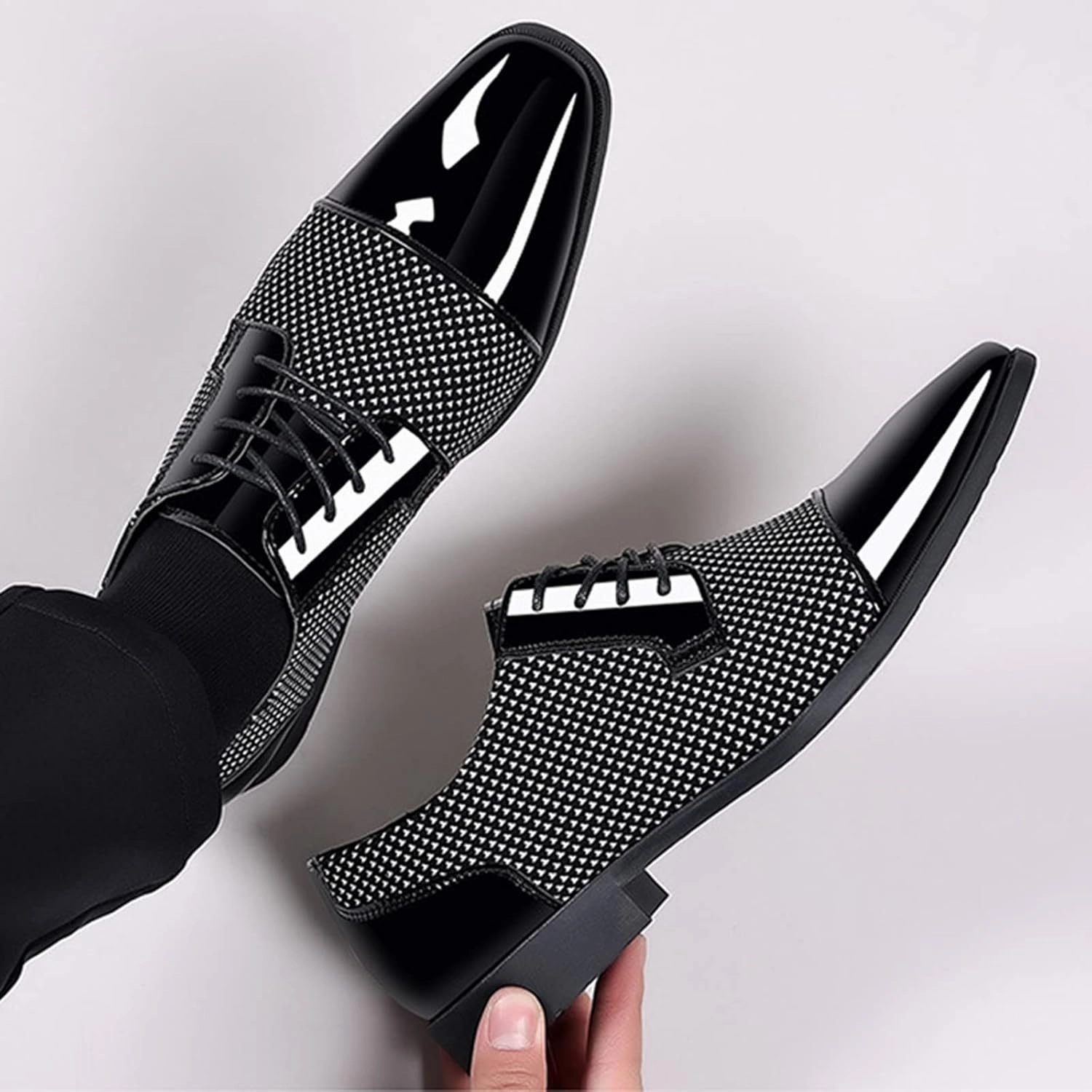 Business Casual Shoes With Wide Leg Pants Mens Business Casual Slip On Shoes Classical Style Leather Shoes for Men Slip On PU Leather Low Rubber Sole Block Heel Work Men's Dress Shoes Loafers Leather