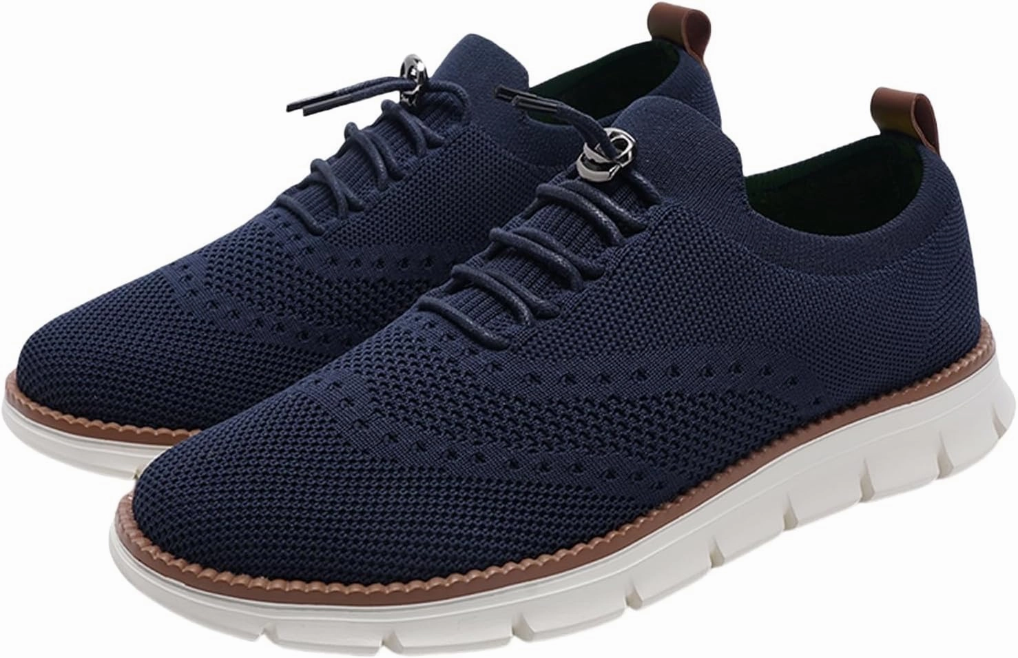 Mens Casual Dress Oxfords Breathable Knit Mesh Lace Up Lightweight Comfortable Walking Fashion Sneakers Casual Tennis Shoe