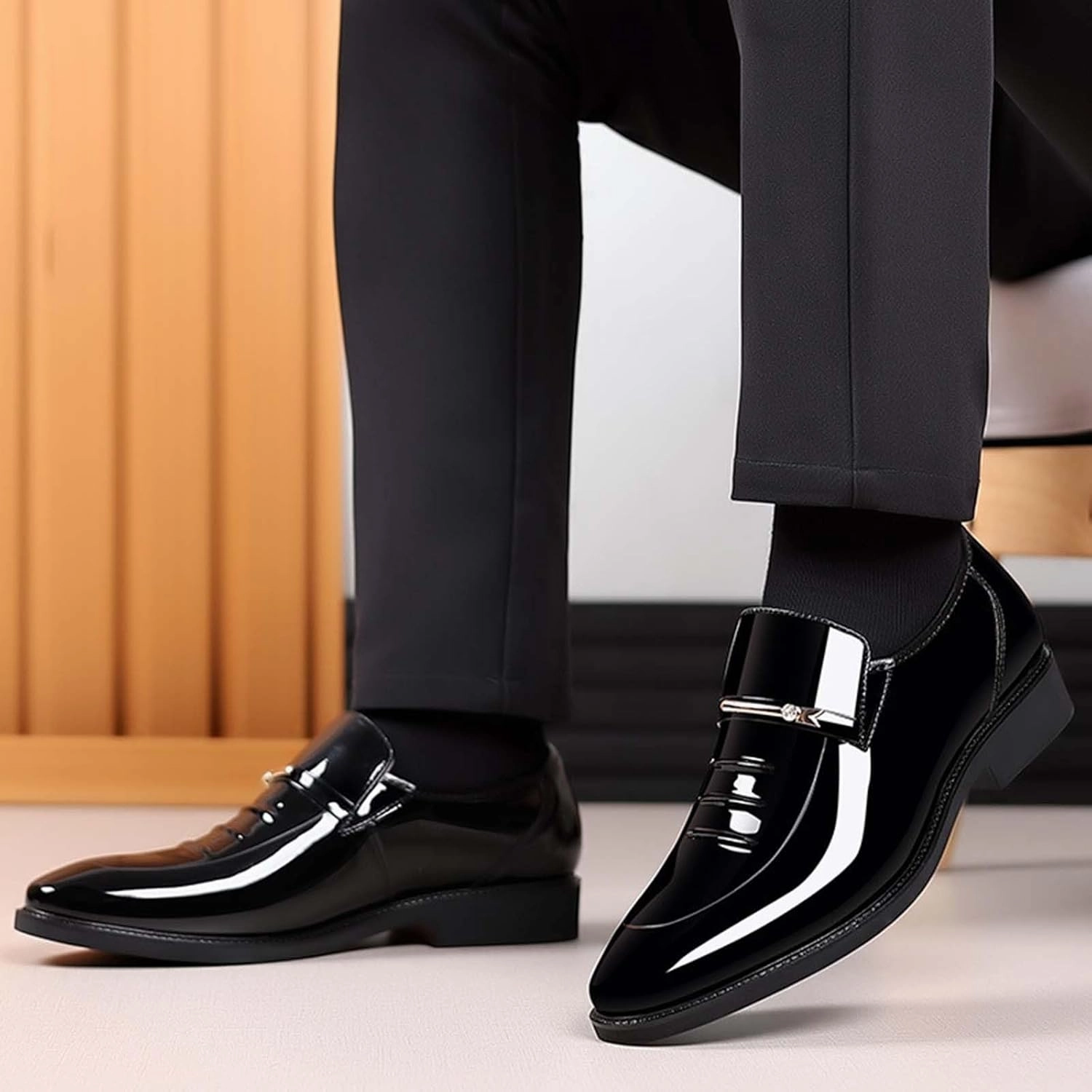 Business Casual Shoes For Joggers Mens Dress Shoes Formal Business Oxford Shoe for Men Tuxedo Black Lace up Work Office Wedding Footwear Party Dressy Outfits