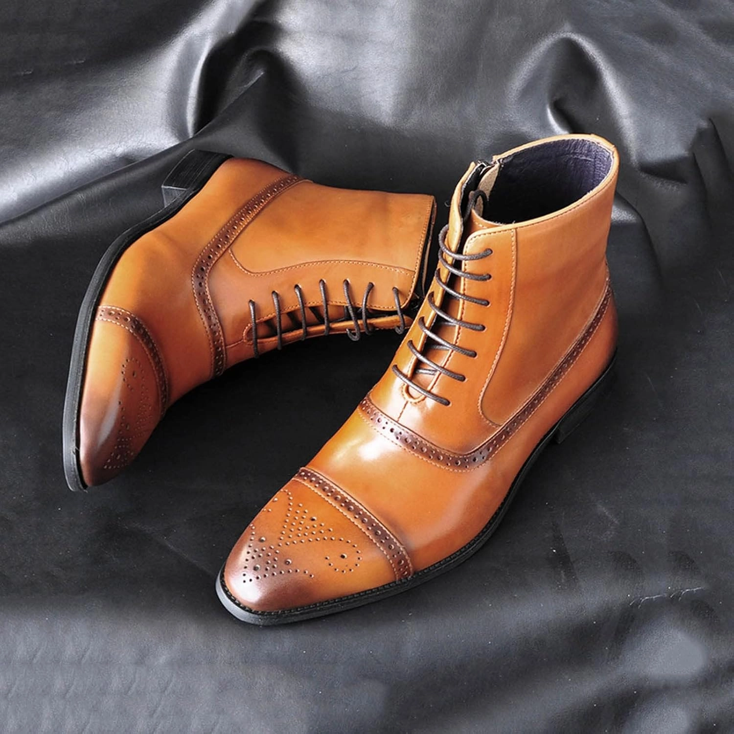 Casual Shoe Trends Fall 2024 Mens Dress Shoes Loafers for Men Slip-Ons Casual Mens Shoes Classic Business Leather Shoes Fashion Casual High Top Lace Up Side Zipper Leather Shoes Mens Business Casual Slip On Shoes