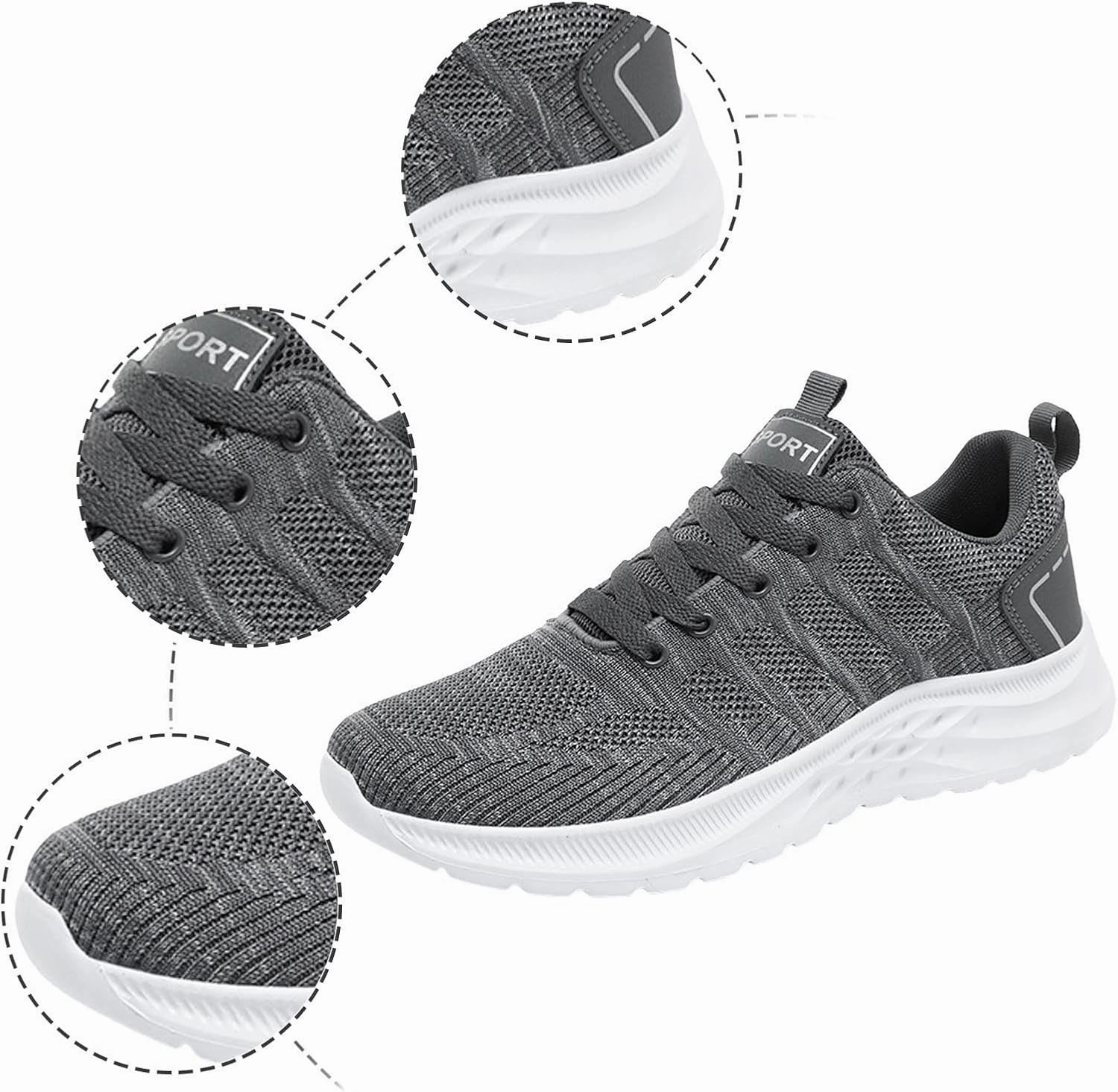 Mens Slip On Tennis Shoes Walking Shoes Men's Walking Sneakers Mens Running Shoes Tennis Sneakers Casual Sport Shoes Best Running Shoes For People With Bad Knees