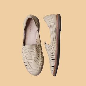 Qumy Dog Boots MK24138 - NEW Huarache Loafers Bone [Women's Leather Sandals]