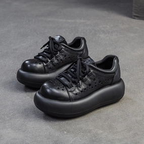 Women Plain Hollow Leather Platform Casual Shoes Nike Air Max 270 Se Grind Casual Shoes