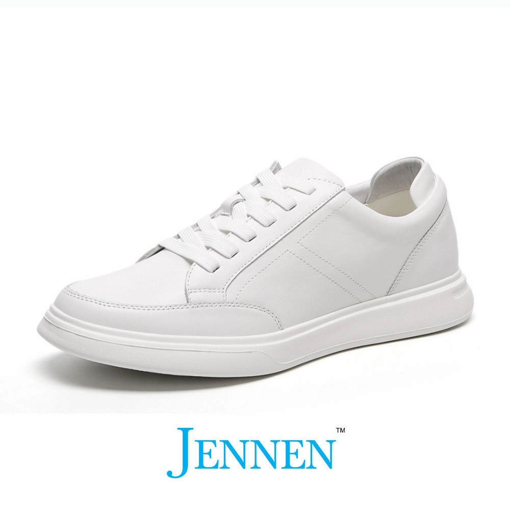 Mr. Federer 7cm | 2.8 Inches Height Boost | Elevator Sneakers for Trendy All White Casual Shoes Mallet Sneakers