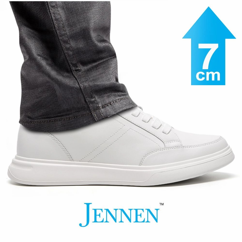 Possession Sneakers Mr. Federer 7cm | 2.8 Inches Height Boost | Elevator Sneakers for Trendy All White Casual Shoes