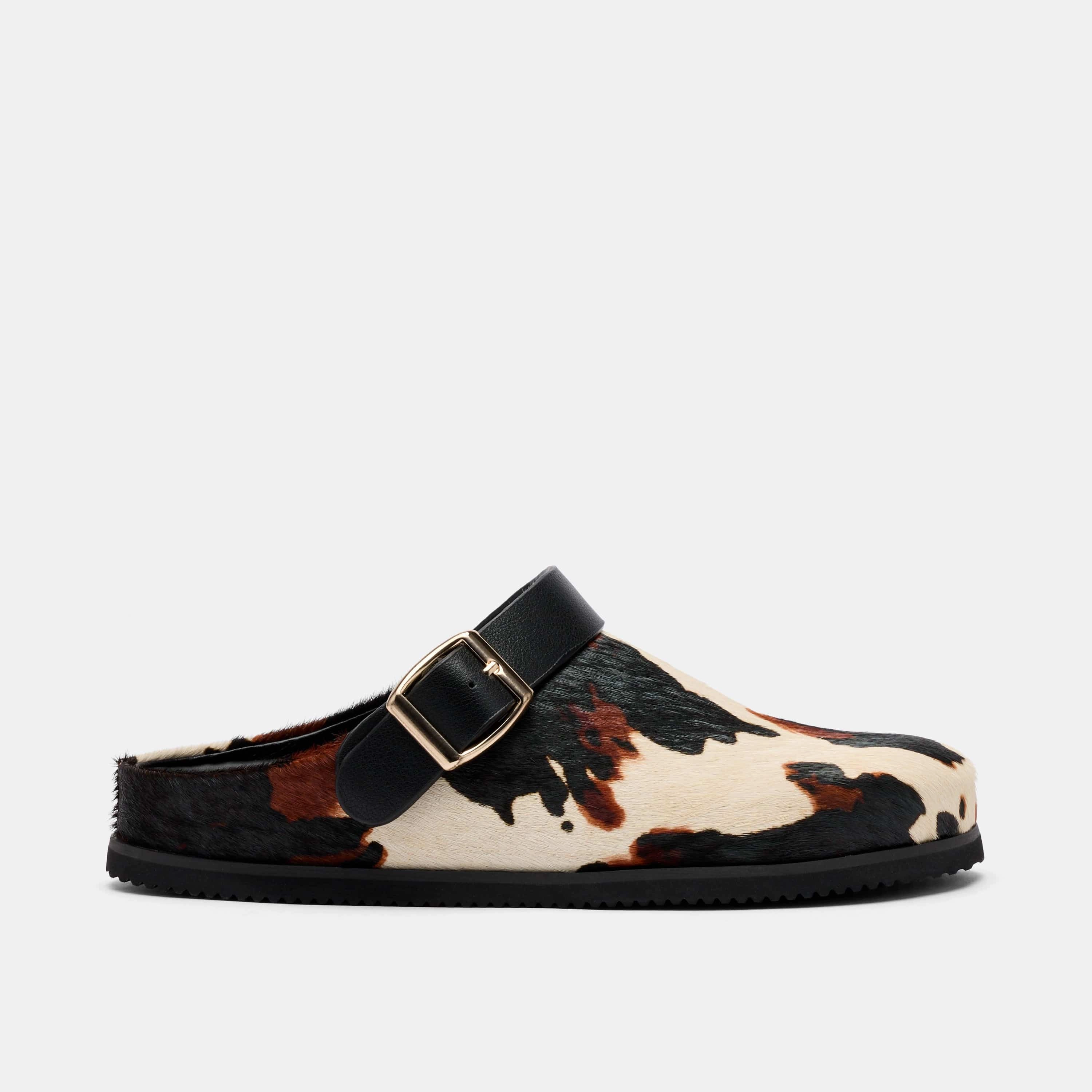 Slip On Sandals Ms. Solana Cow Print Backstrap Clogs