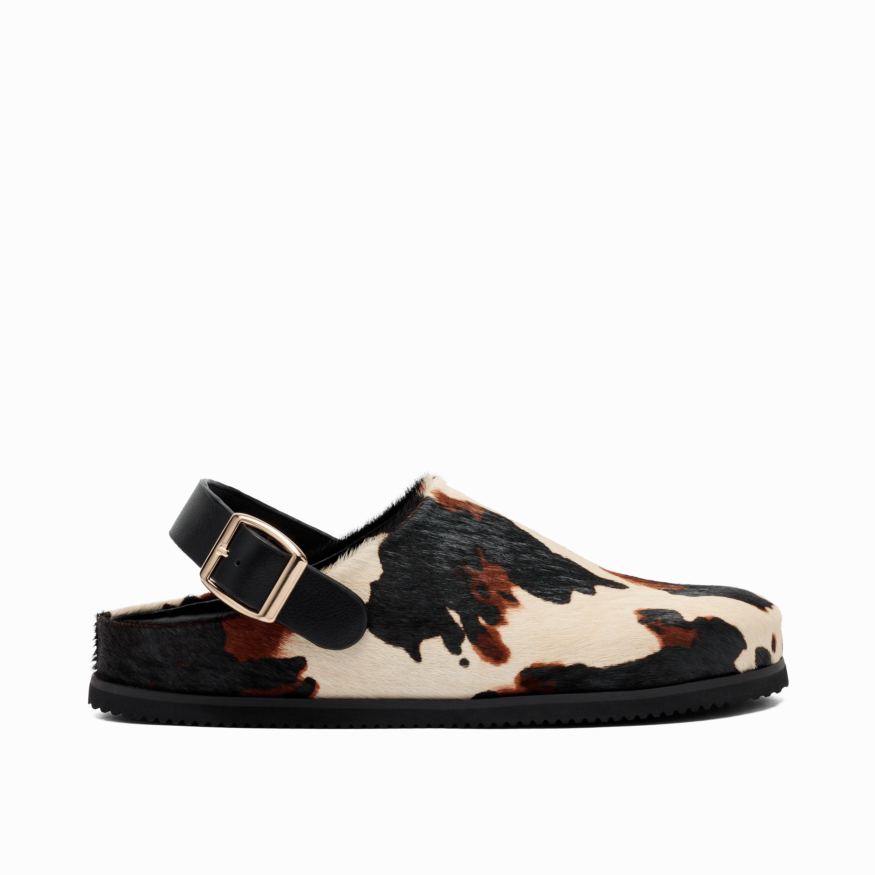 Crocs Slip On Shoes For Women Ms. Solana Cow Print Backstrap Clogs