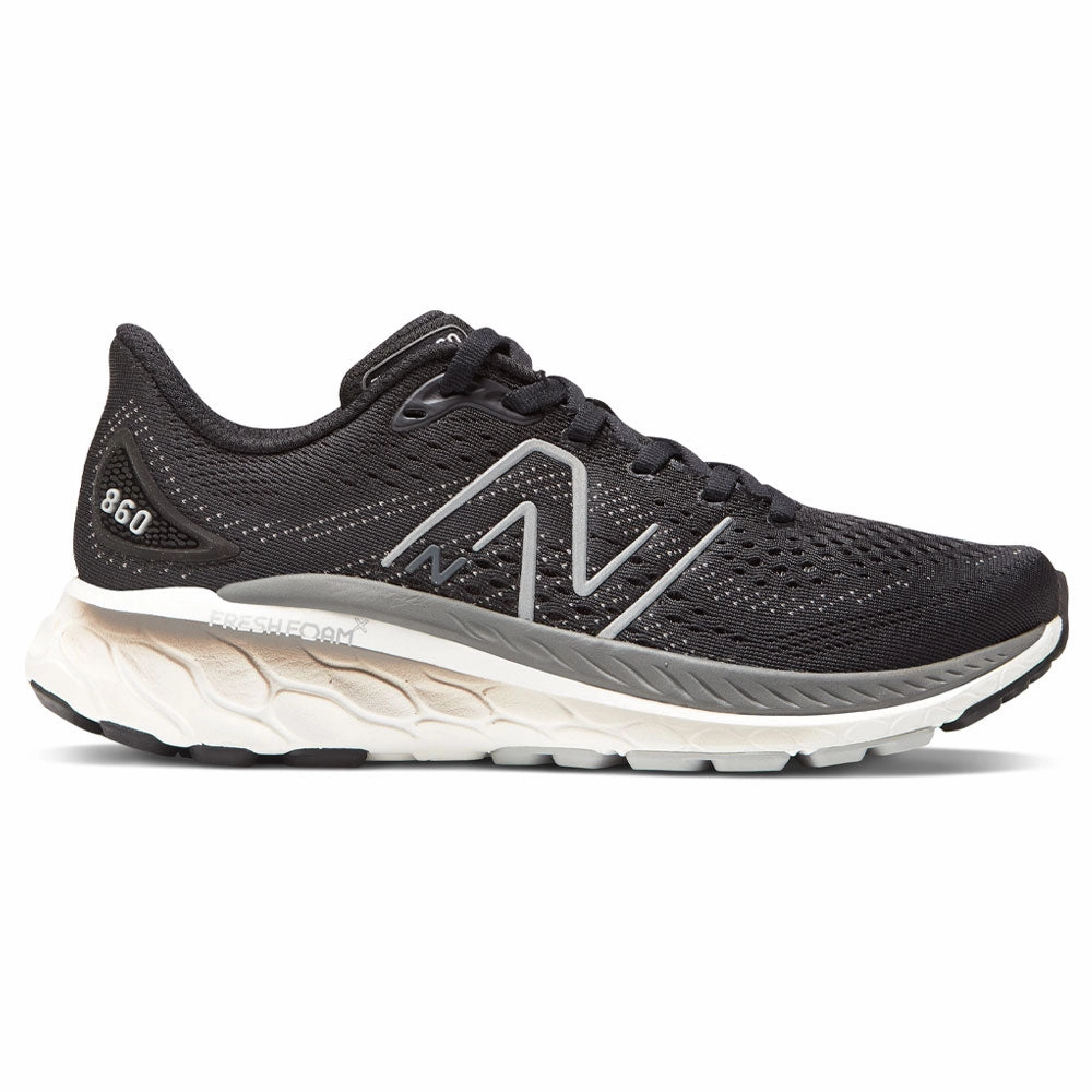 Arch Support Best Walking New Balance Fresh Foam X 860v13 Black/White/Castlerock Shoe (Women's)
