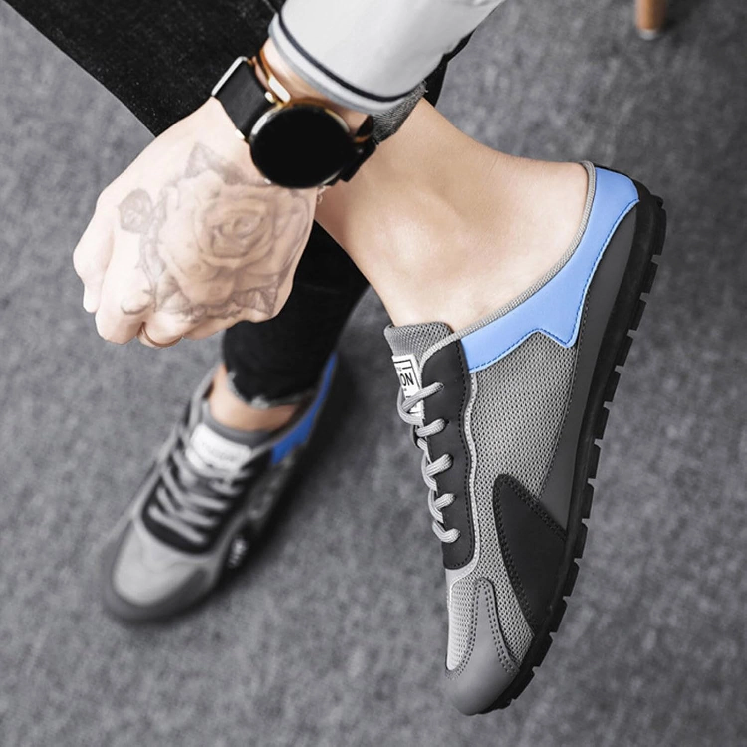 Casual Shoes For Back Pain New Men's Shoes Trend Versatile Casual Shoes Lazy Man Half Slipperboard Shoes Shoes Mens Slip on Casual Shoes Size 9 Men's Sh