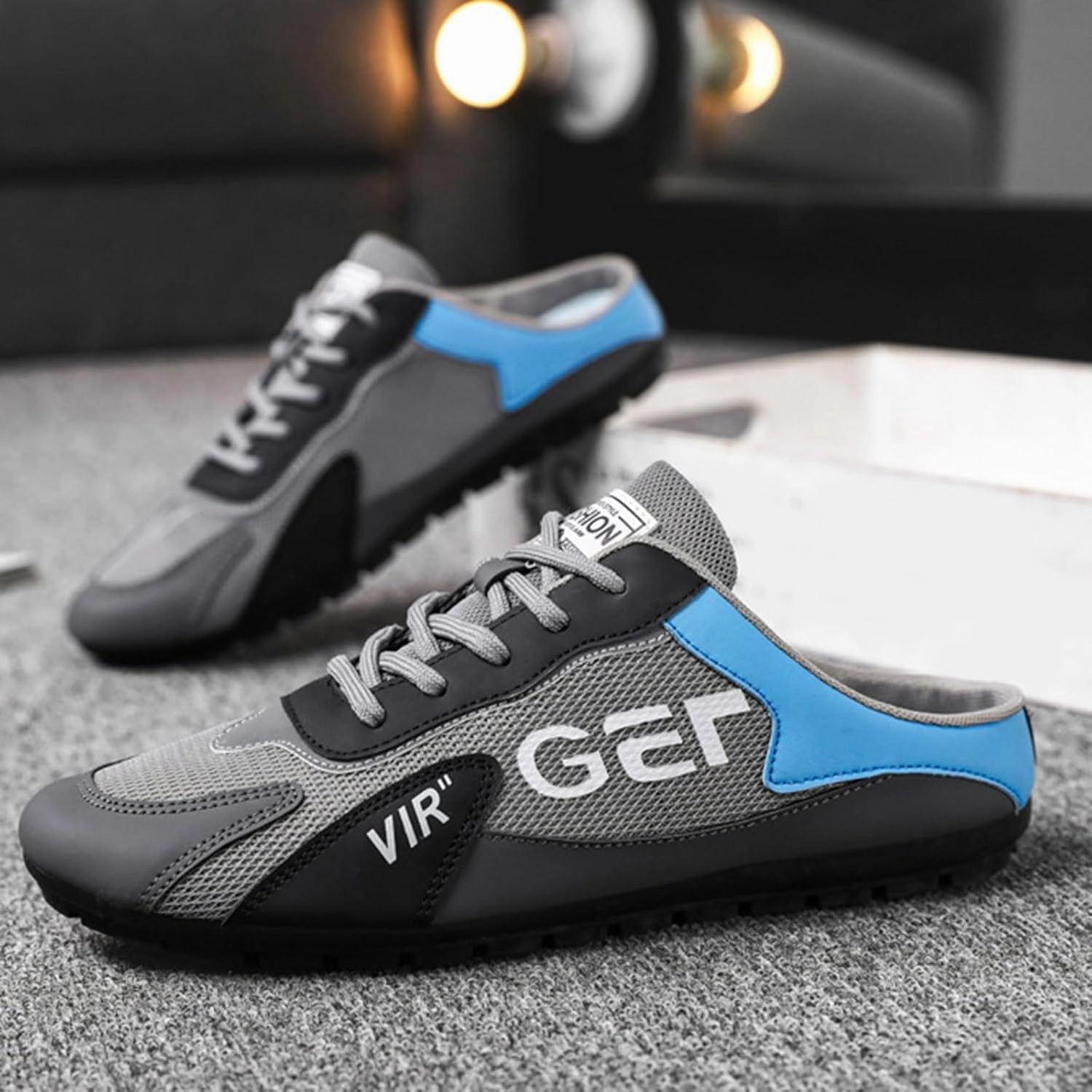 New Men's Shoes Trend Versatile Casual Shoes Lazy Man Half Slipperboard Shoes Shoes Mens Slip on Casual Shoes Size 9 Men's Sh Casual Leather Shoe