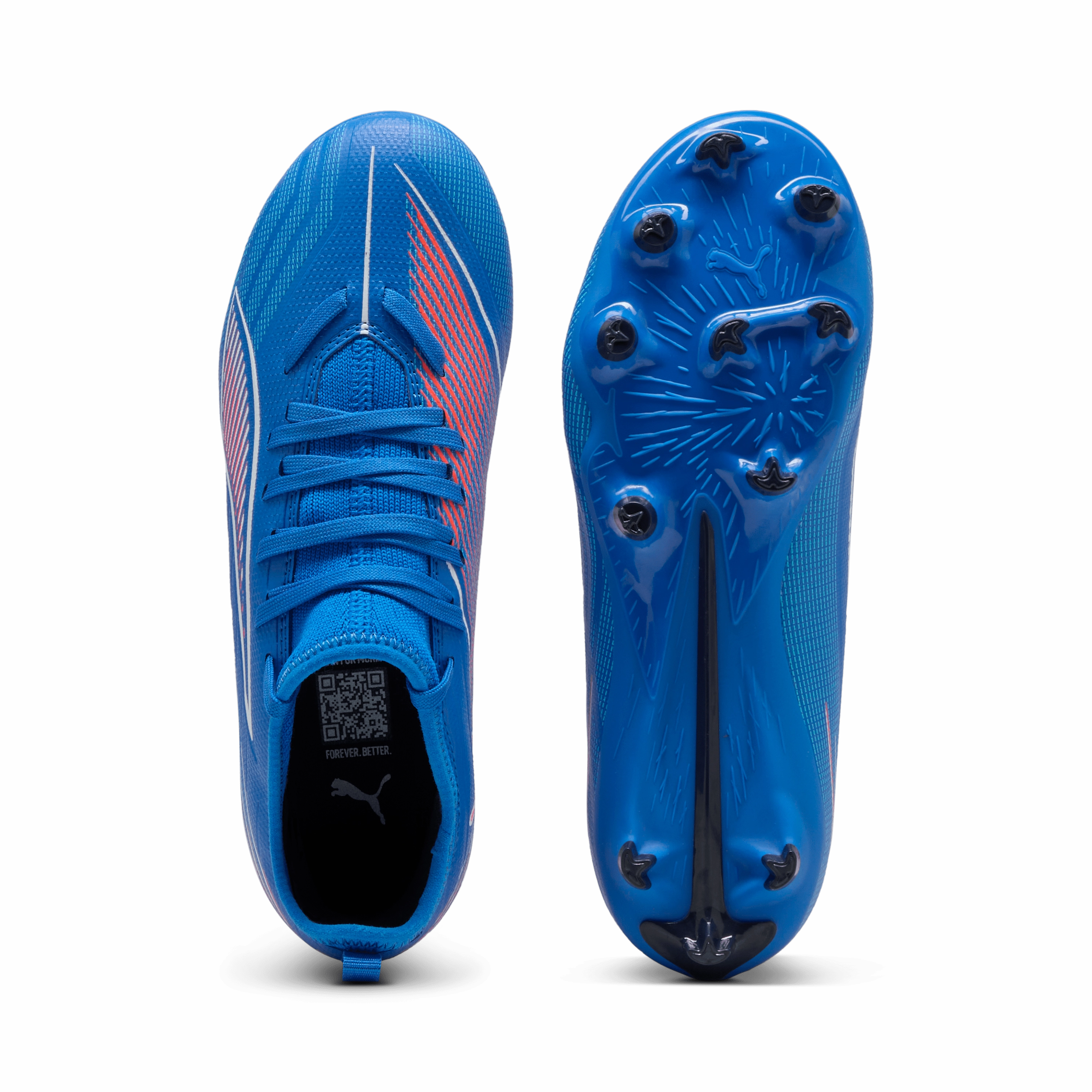 Dream Speed Soccer Cleats PUMA Ultra 6 Match FG/AG Firm/Multi-Ground Kids Soccer Cleats- Blue/White